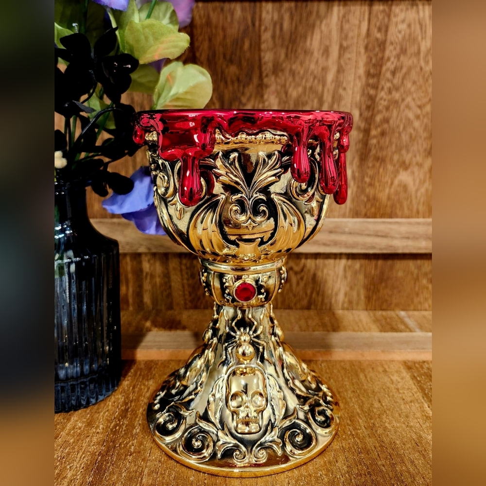 B&BW Creepy Chalice 3-Wick Candle Holder Hallowern